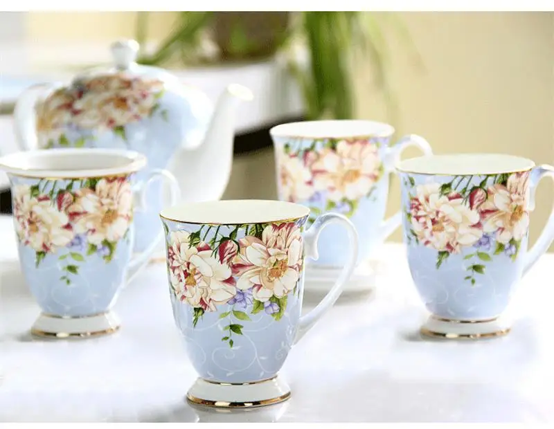 Керамическая кофейная кружка taza cafe Термокружка из костяного фарфора с цветочным