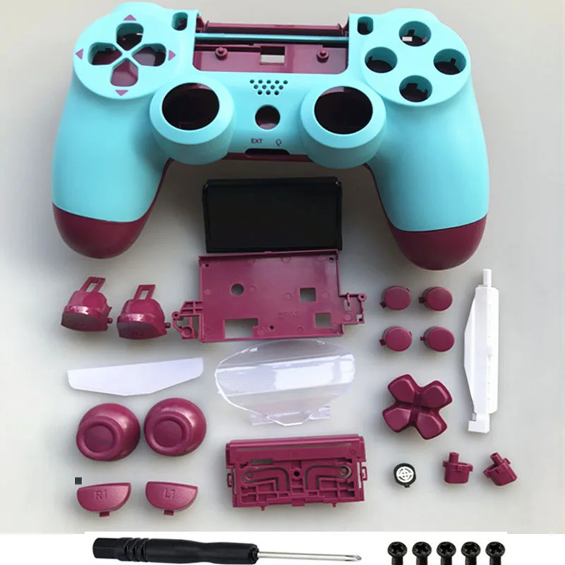 

Full Set Housing Shell Case Faceplate Back Cover Replacement Button for Playstation 4 PS4 Slim Pro JDM 040 JDS 040 V2 Controller