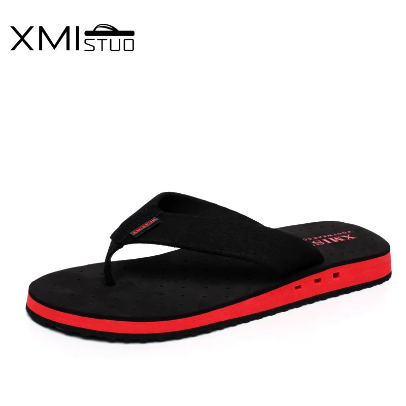 XMISTUO Summer Korean big size Tide Slippers Men Non-slip Cool Flip-Flops Breathable Thick-soled Sandals Slippers Toe Sandals