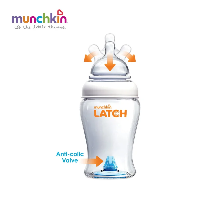 Munchkin bebé pestillo botella 8 envío libre onza 1 Pack BPA libre de silicona bebé Alimentación botella de agua niños de enfermería botellas