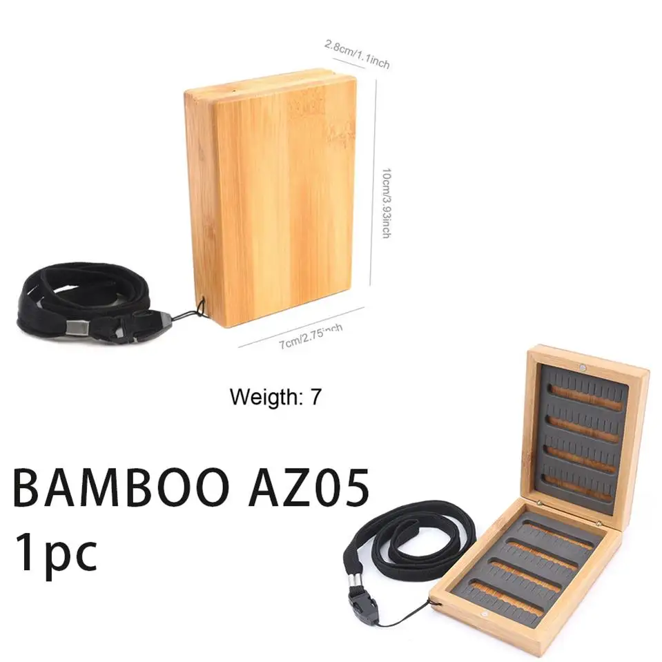 Maximumcatch Натуральный Деревянный бамбуковый ящик для мух, магнитный отсек, двухсторонний ящик для рыболовных снастей - Цвет: BAMBOO AZ05