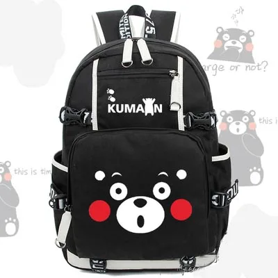 

Милый рюкзак KUMAMON, Холщовая Сумка с медведем, школьные сумки, дорожные сумки