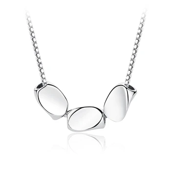 

925 Sterling Silver Chains Necklace Women Simple Geometry Necklaces & Pendants For Women Real Pure Sterling Silver Jewelry