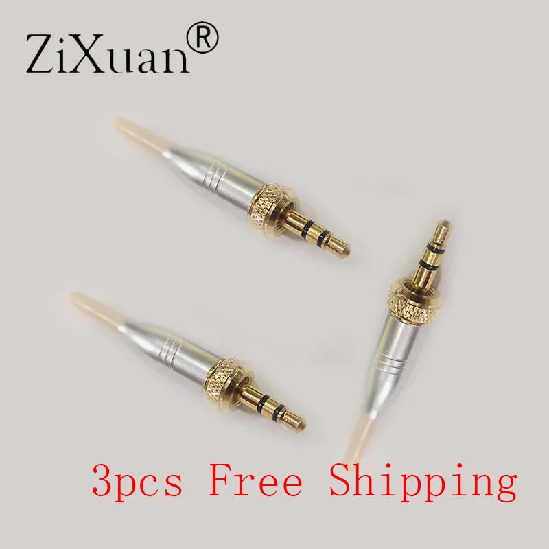 

High Quality DIY 3.5mm 1/8" For Sony Sennheiser Microphone Spare Plug adapter Stereo Screw Lock Connector Silver metal shell