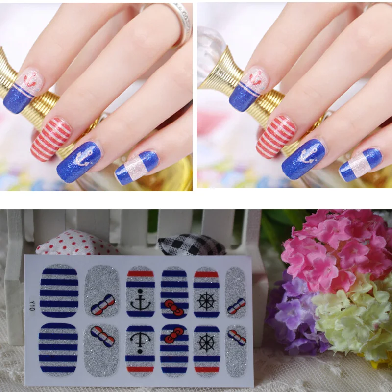 Full Nail WRAPS Art adhesive Sticker False Nails Foil decals Manicure