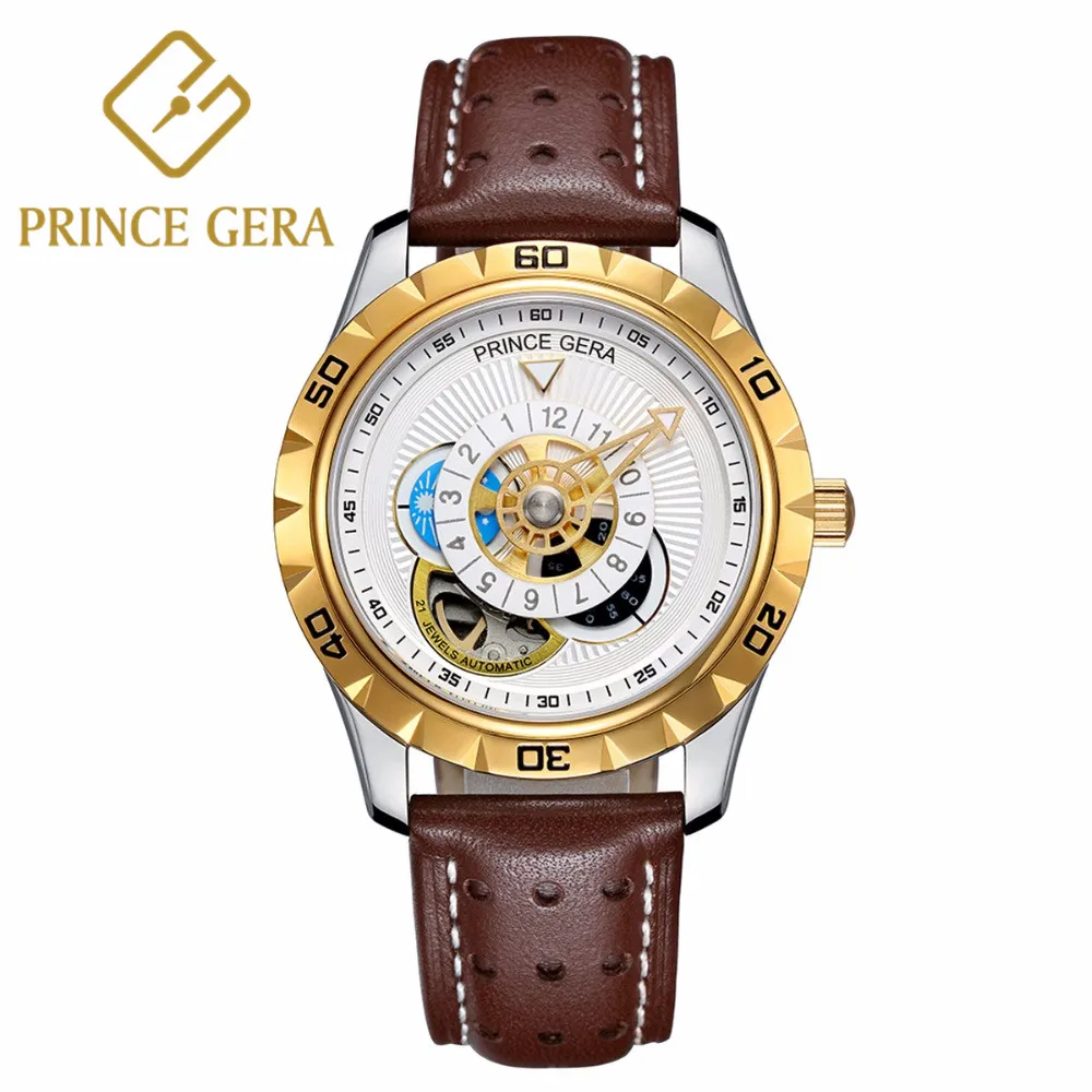 Часы наручные PRINCE GERA Мужские автоматические механические водонепроницаемые