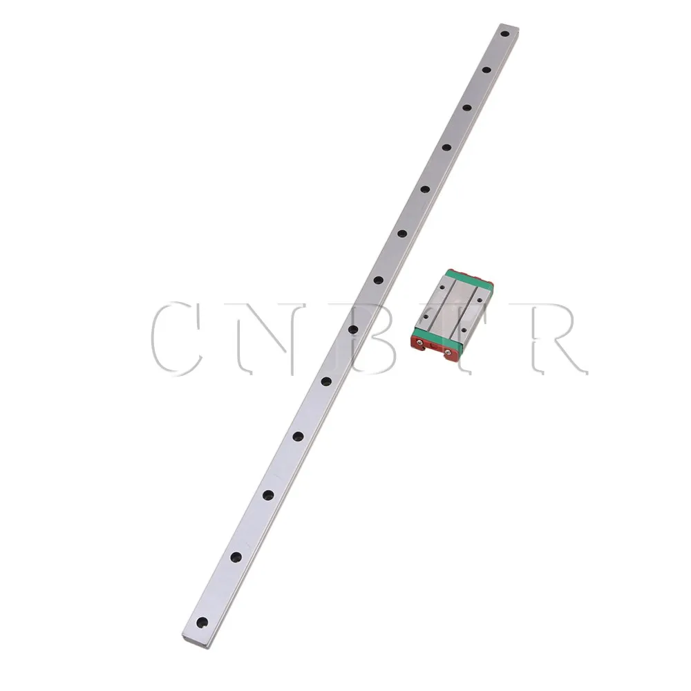 

CNBTR 500mm Length Bearing Steel Linear Sliding Guide Slide Rails & MGN15 Linear Extension Block for CNC 3D Printer