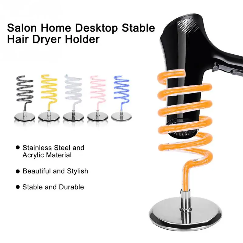 

Barber Accessories Stainless Steel Base Salon Home Desktop Stable Acrylic Hair Dryer Stand Barber Tools