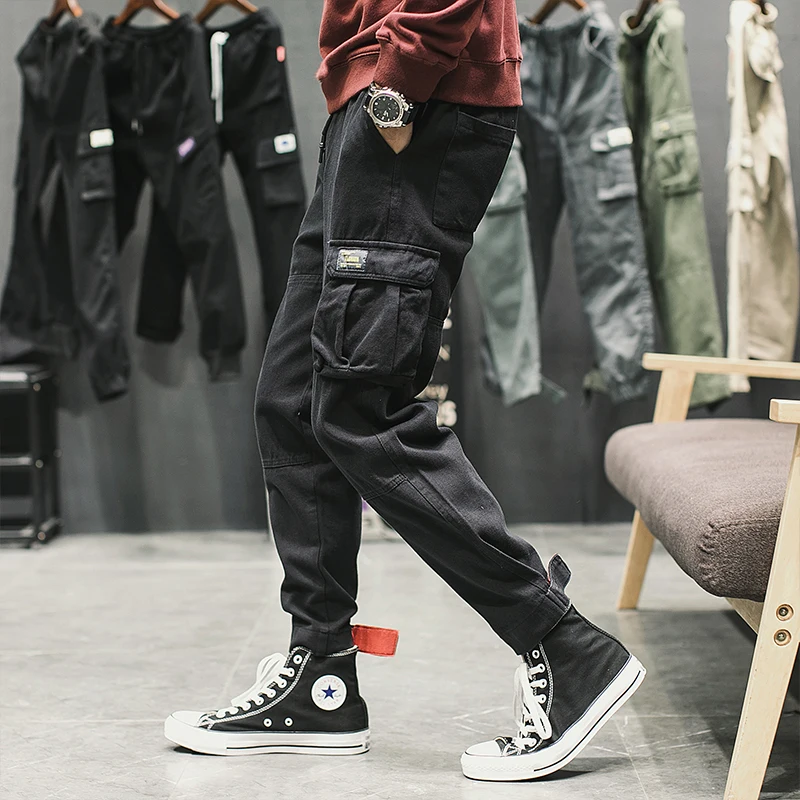 High Street  Men Clothes 2019 Joogers Pants Pockets Spring Autmn Cotton Sweatpants Korean Streetwear Mens Pants Fashions Men
