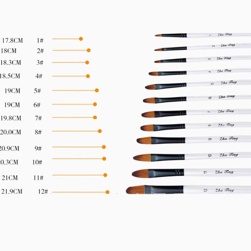 12 шт. деревянная ручка нейлон волос Акварель Краски набор кистей и ручек для обучения Diy масляная Акриловая картина кисти художника
