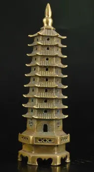 

Exquisite Antique Imitation Collectable Old Decoration Brass Pagoda