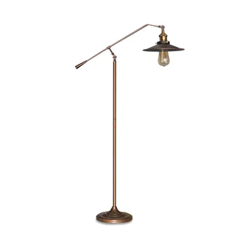 

American industrial wind loft wrought iron retro nostalgic study living room bedroom vintage long arm fishing floor lamp E27