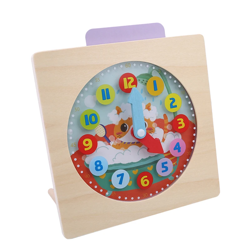 Цифровые деревянные часы для детей ясельного возраста, раннее образование, Когнитивная развивающая игрушка для детей от 3 до 6 лет