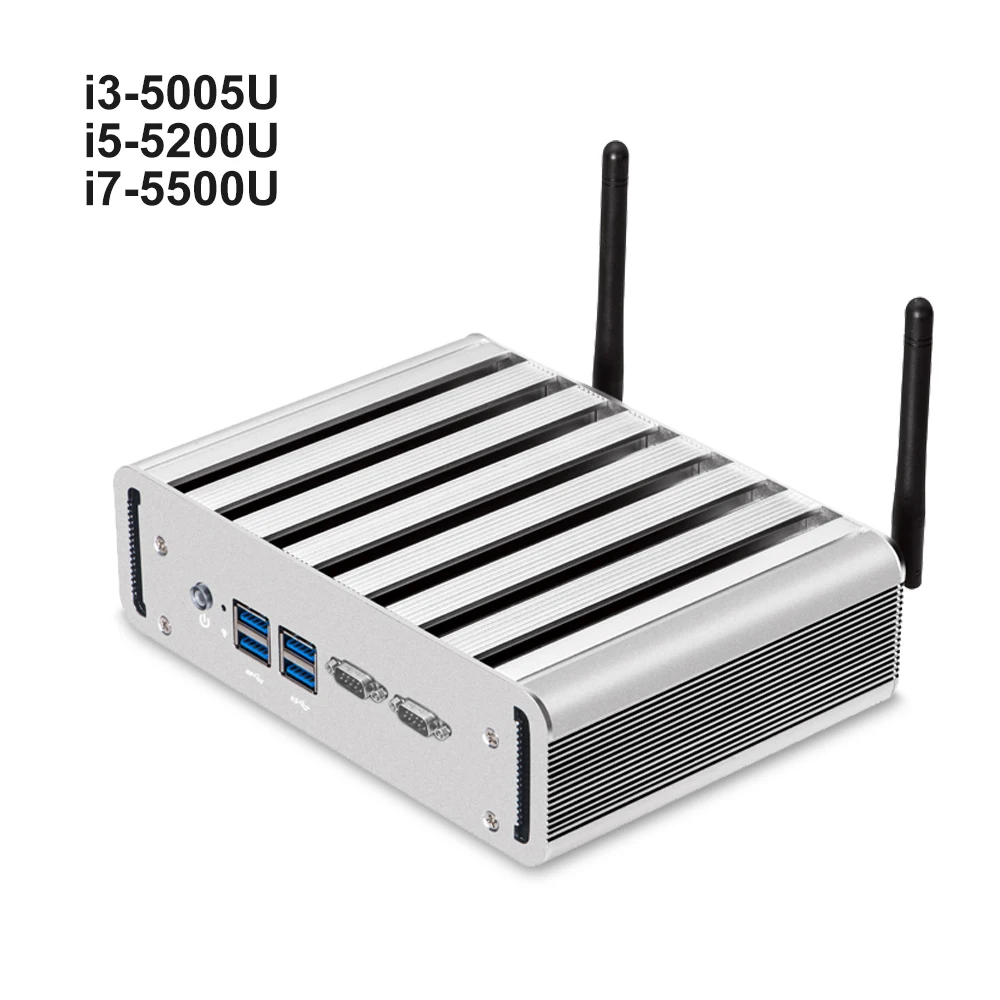 Mini PC Intel Core i7 5500U i5 5200U i3 5005U 2*RS232 DB9 2*RJ45 1000M LAN HDMI VGA 4*USB 3.0 Mini PCIE WiFi Windows Linux Mini PC Intel Core i7 5500U i5 5200U i3 5005U 2*RS232 DB9 2*RJ45 1000M LAN HDMI VGA 4*USB 3.0 Mini PCIE WiFi Windows Linux