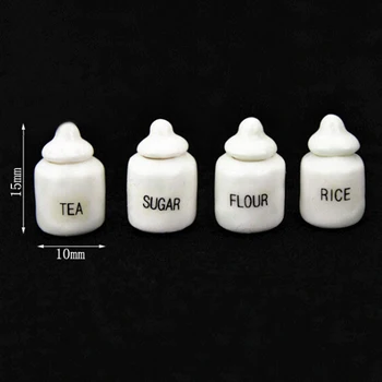 1:12 DIY Handmade Doll House Kitchen Ceramic Ornament Decora Dollhouse Miniatures Accessories Porcelain Eating Jar Set 1