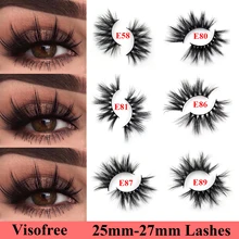 Visofree 25 мм ресницы 3D норковые накладные ресницы толстые очень длинная норка ресницы 27 мм ресницы макияж инструменты для наращивания красоты