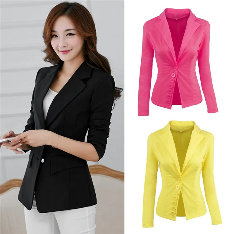 Women Coat Formal Female Jackets Short Blasers Mujer Women's Slim Long