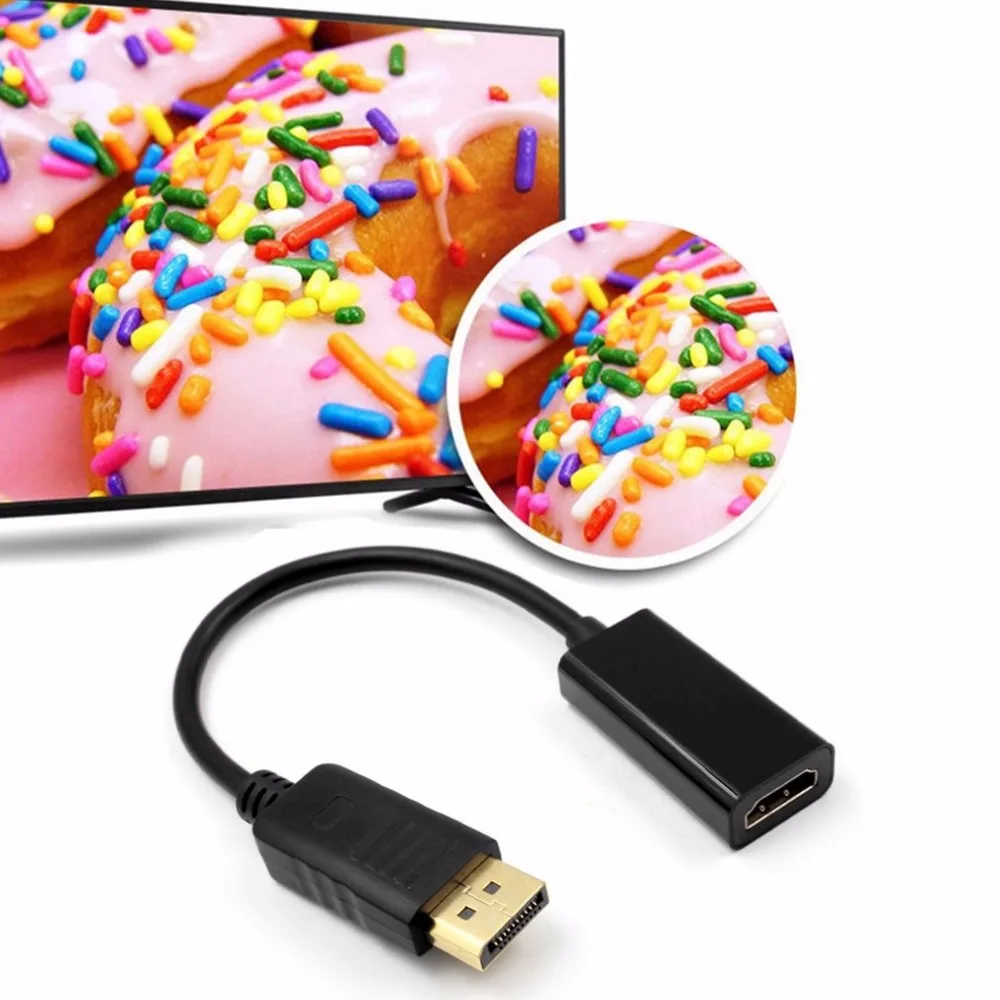 Full HD 1080P DisplayPort DP Male to HDMI Female Cable Adapter Display Port Converter for Apple Samsung HP/Dell Laptop Projector