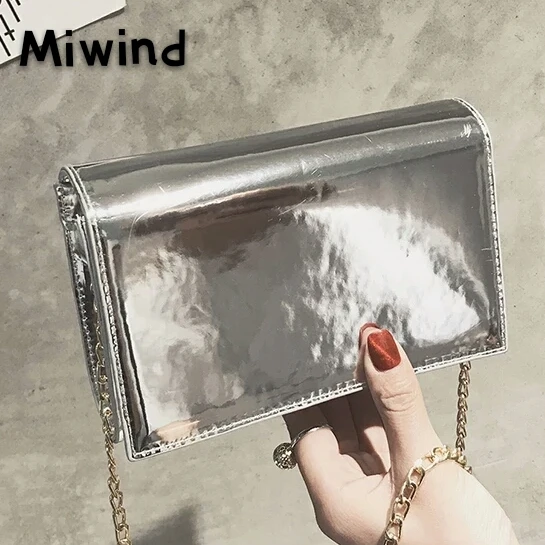 MIWIND лакированная кожа сумки через плечо для женщин Малый брендовая Дизайнерская