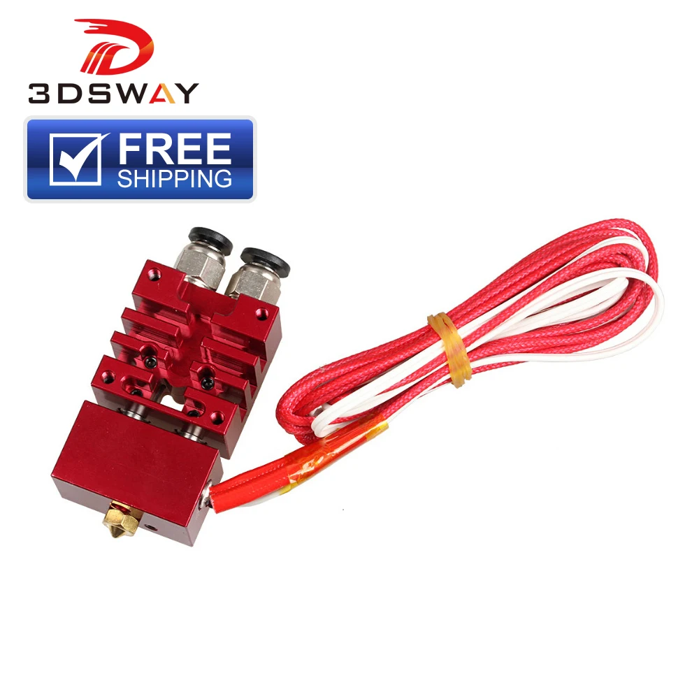 

Free Shipping 3DSWAY 3D Printer Parts Improved Cyclops 2 In 1 Out Colour Mixture Hotend with Thermistor and Heater 0.4mm/1.75mm