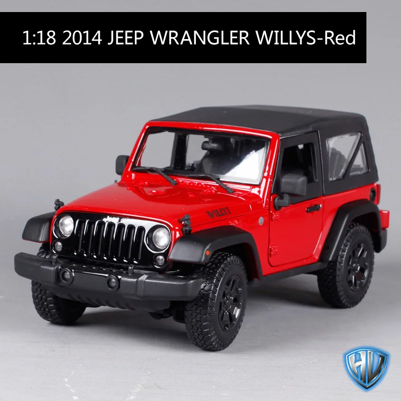 Maisto 1:18 2014 jeep wrangler willys желтый красный автомобиль литья под давлением большой игрушечный автомобиль модели для мужчин сбора модель