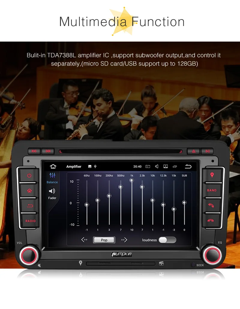 Clearance Pumpkin 2 Din 7" Android 8.0 Car DVD Player GPS Car Stereo For VW/Skoda/Passat FM Rds Radio Fast Boot Wifi 4G DAB+OBD2 Headunit 15