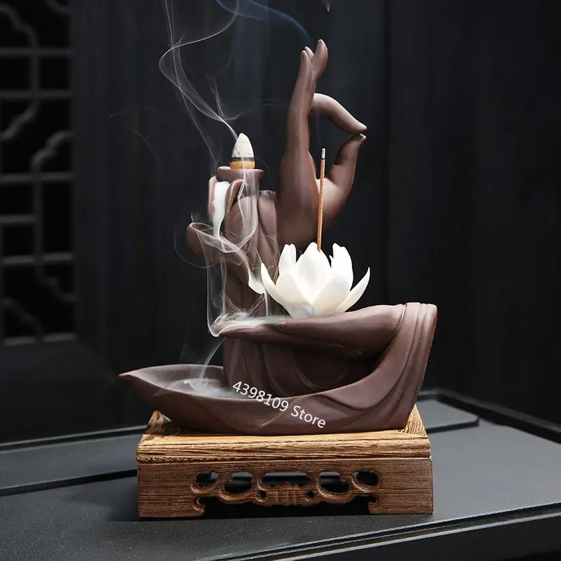 

Ceramic incense burner Guanyin Buddha sandalwood furnace / Buddhist supplies / reflux incense burner / home furnishing supplies