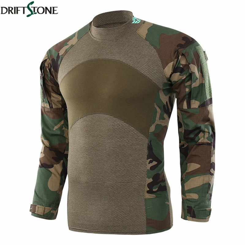 

Men Army Combat T-shirt Camouflage SWAT Soldiers Military Tactical Long Sleeve T Shirt O Neck Slim Airsoft Shirt Clothing