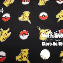 100*170 см Пикачу эластичность хлопчатобумажная ткань для шитья жира Лоскутная Детская рубашка пижамы детская одежда