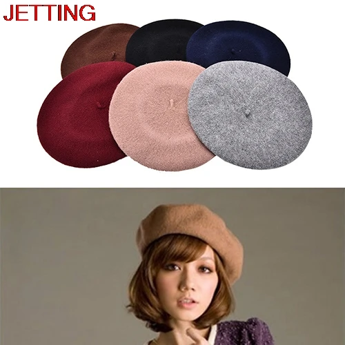 JETTING новинка модные женские винтажные Зимние береты шапка полушерстяная шляпа