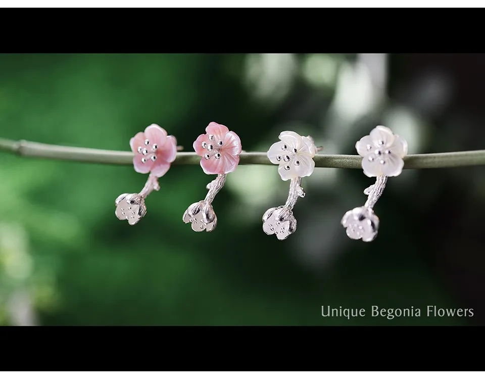 Женские серьги-подвески в форме цветка Lotus Fun, изящные серьги в форме цветков, ювелирные изделия ручного изготовления из настоящего серебра 925 пробы