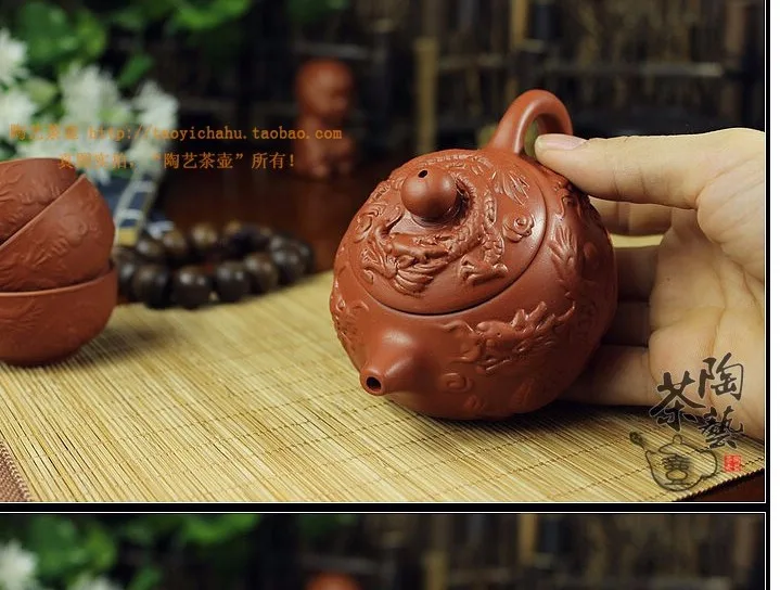 4 шт. чайный набор кунг-фу [1 чайник+ 3 чашки набор] 125 мл китайские фарфоровые наборы для путешествий керамические Исин фиолетовая глина чайный сервиз