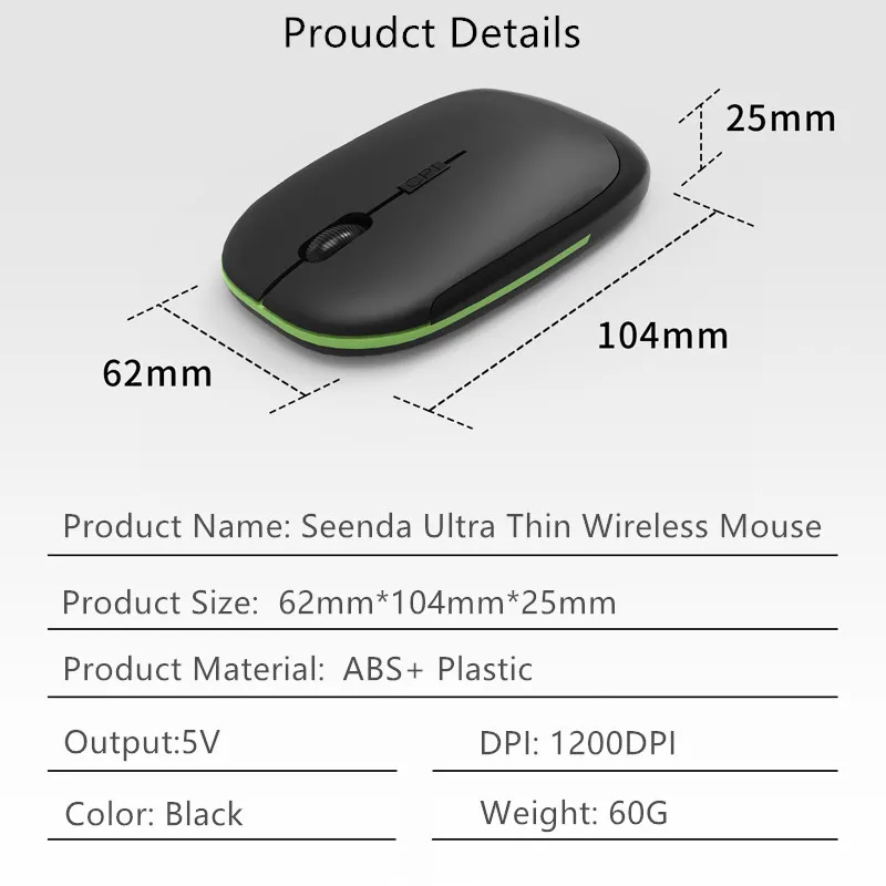 Модные тонкие 2,4 ГГц USB оптическая беспроводная мышь супер тонкие мыши 3500 мышь для ПК ноутбука компьютера