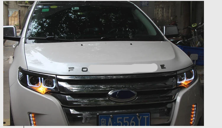 Автомобиль голове стиль лампы для Ford EDGE 2012- фары светодиодный фар DRL Объектив Двойной Луч би- ксеноновые автомобильные аксессуары