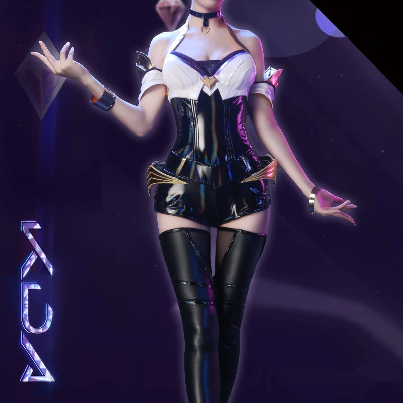 Hot Game LOL K/DA KDA New Skin the Nine-Tailed Fox Ahri Kaisa Akali Evelynn Cosplay Costume New Clothing Dress and Wig