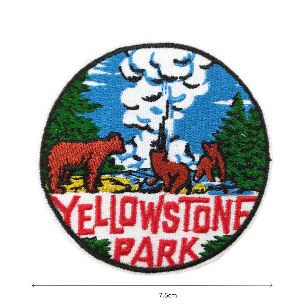 " YELLOWSTONE Bear Mammoth cave EVERGLADES Соединенные Штаты Америки adventure NATIONAL PARK вышитые Железные на патч - Color: 81-217
