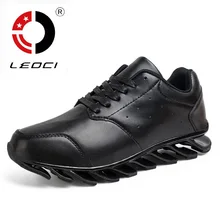 LEOCI Mens Running Shoes 2016 Leather Men Shoes Athletic Jogging Shoes Sport Sneakers Training Shoes Men Trainers Zapatos Hombre
