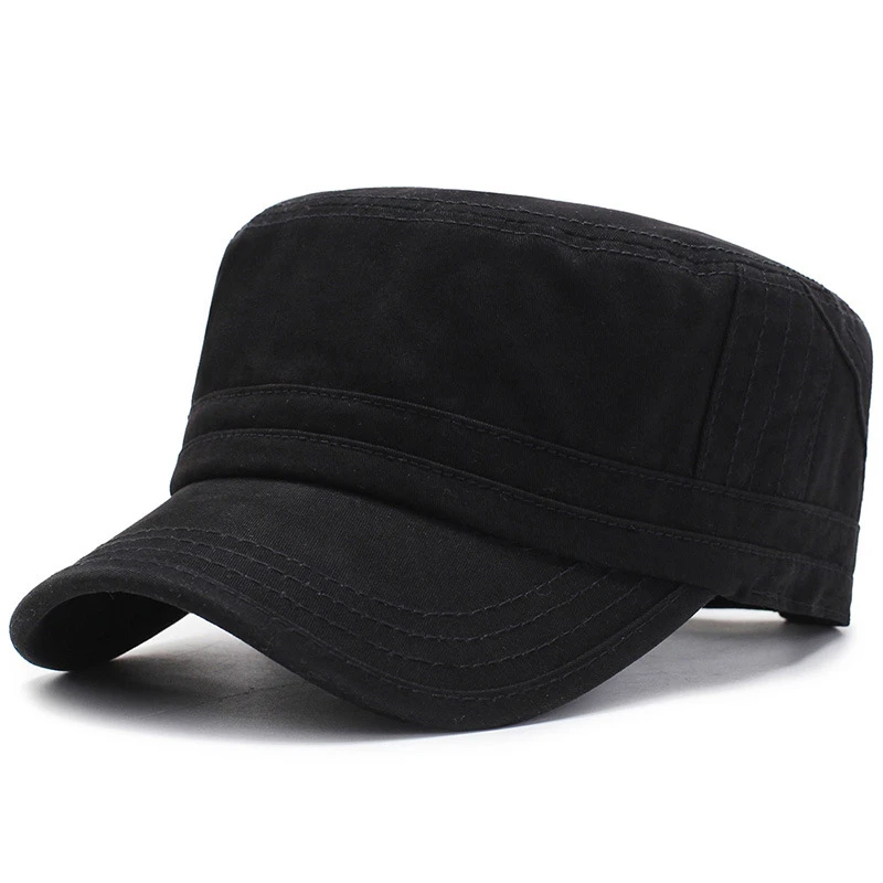 Мужская однотонная черная плоская кепка s Лето Осень армейские кепки Bone Gorras Trucker