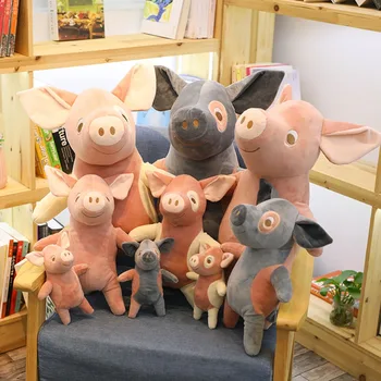 

1 pcs Feather cotton Cherries pig doll plush toys standing posture simulation small pig doll simulation pig baby