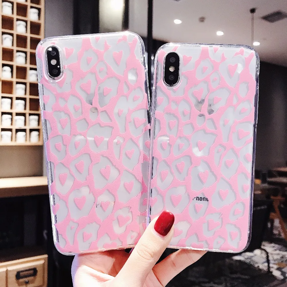 

Leopard print Tpu Phone Case For iphone X XR XS XS Max Transparent Soft Silicone Case For iPhone 7 8 6 6s plus Case Cover