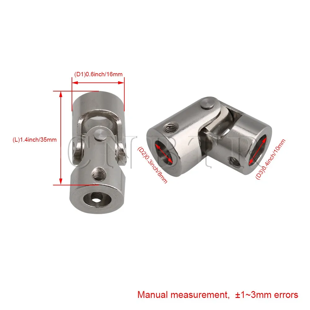 CNBTR серебро 8 мм до 10 мм ID 35 мм длина 45# стальной вращающийся вал двигателя универсальный соединительный соединитель муфта с шестигранным гаечным винтом