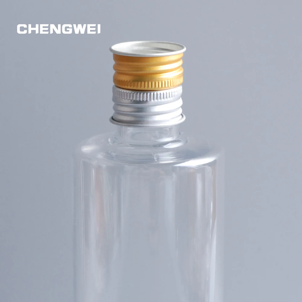 Chengwei 300 мл Алюминий Кепки прозрачный Пластик пустая бутылка лосьон косметический ароматерапия Запасные бутылочки 5 шт./лот