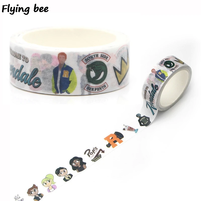 Бумажная Васи лента Flyingbee 15 мм x 5 м креативная клейкая сделай сам скрапбукинг
