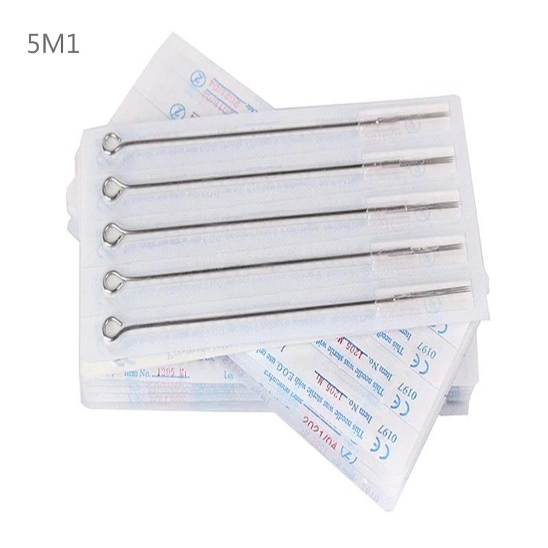 (5M1) 50PCS Professional Tattoo Needles Single Magnum Sterilize Tattoo ...