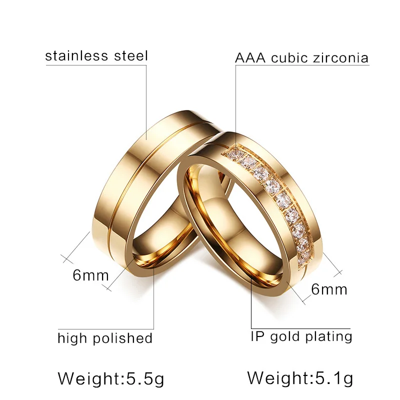 Meaeguet 1 пара обручальные кольца для пары группа нержавеющая сталь годовщина, обещание ювелирные изделия Alliance Bijoux