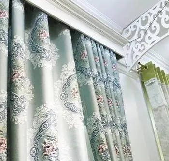 

Customization of new finished living room curtain relief jacquard shading in 2019