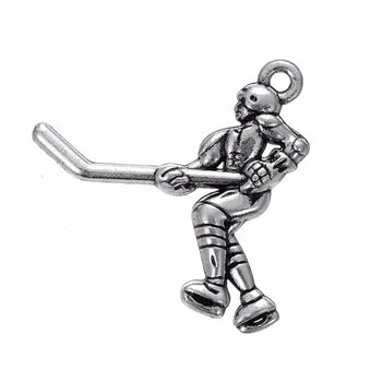 

30PCS Europe America Style Ancient Silver Sport Baseball Player Alloy Charms Dangle Jewelry DIY Dangle Jewelry Accessories