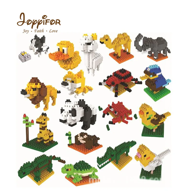

Joyyifor Mini Building Blocks Zoo King Kong Lion Crocodile Panda Snake Tortoise Model Action Figure Toys for Children Kids