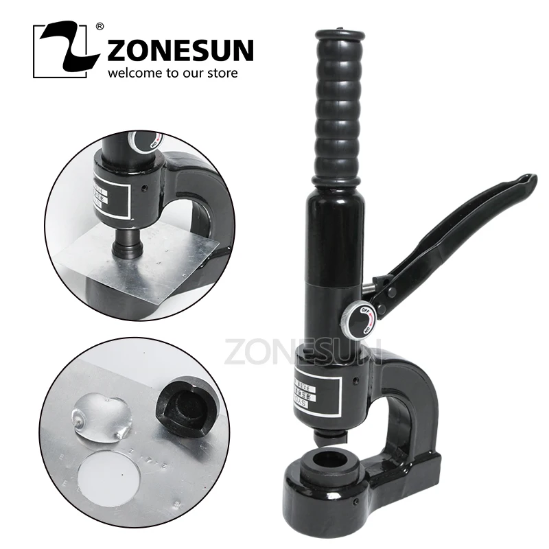 ZONESUN Portable Hydraulic Punching Machine Punch Round Hole For Steel Metal 25mm Round Hole Digger