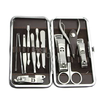 

Professional 12in1 Pedicure/Manicure Set Nail Clippers Cuticle Grooming Kit Case